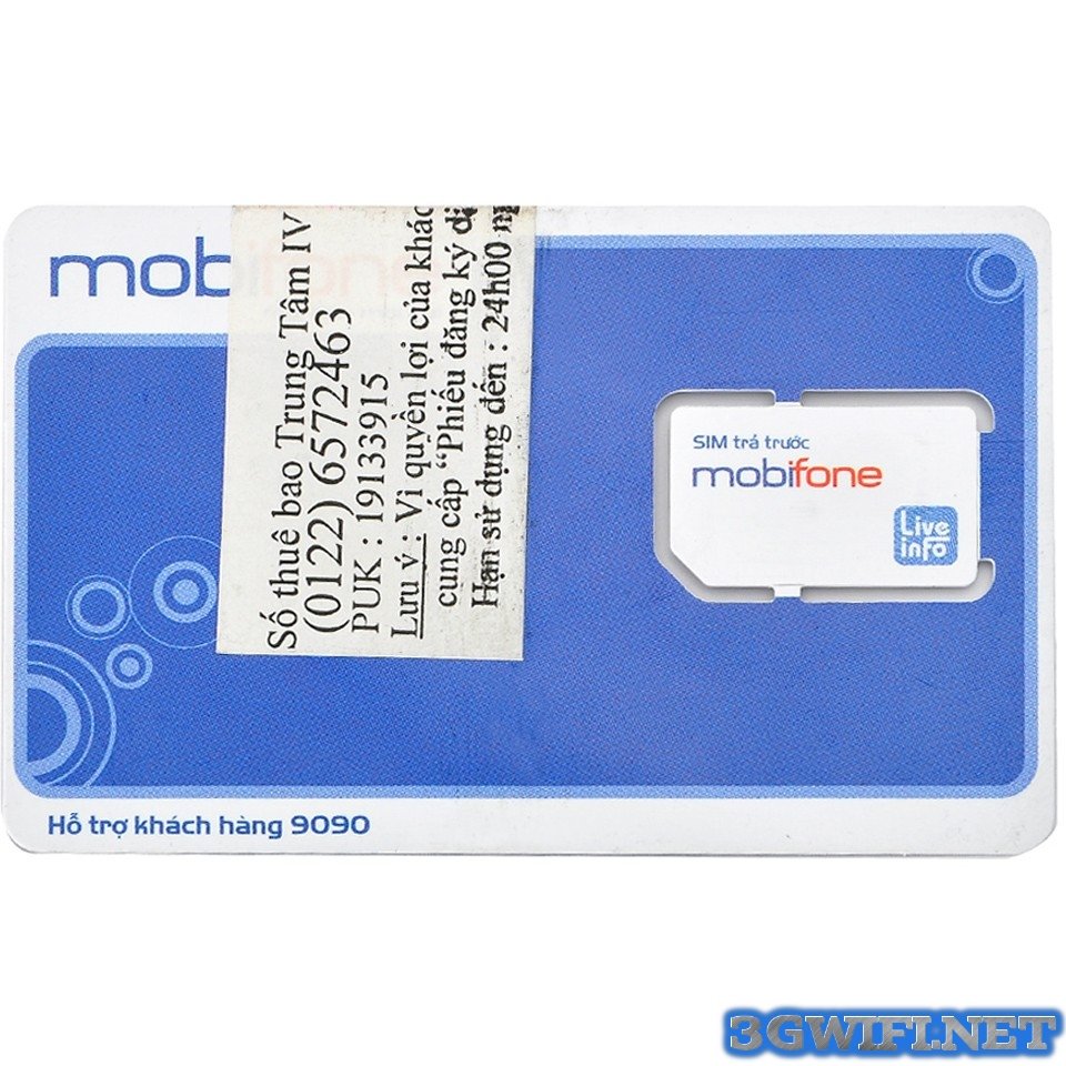 Sim 3G Mobifone khuyến mãi 1,8GB/tháng x 12 tháng