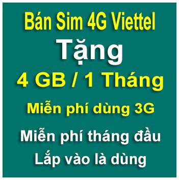 Sim 4G Viettel Trọn Gói Khuyến Mãi 1 Năm Không Cần Nạp Tiền
