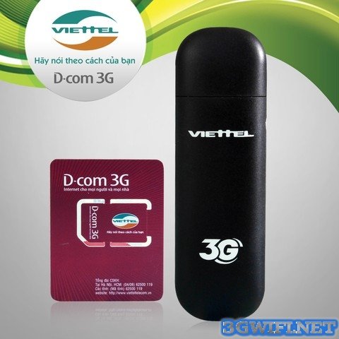 DCOM 3G Viettel D6602 tặng kèm Sim 3G viettel khuyến mãi 3Gb x 12 tháng