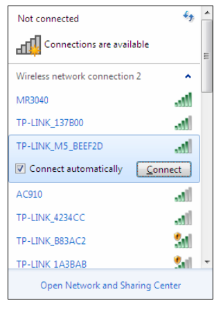 Kết nối tới WiFi Di Động 3G TP-Link M5350