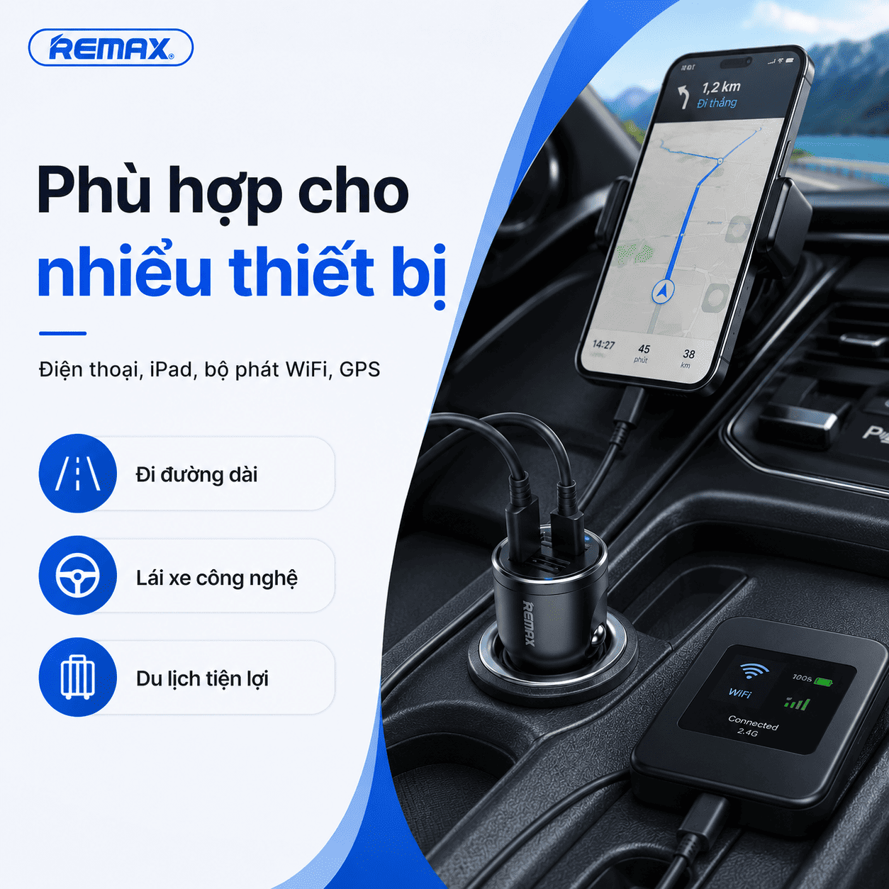 Tẩu sạc Remax