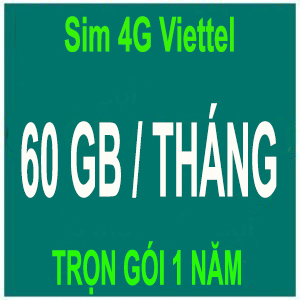Sim 4G Viettel 60 GB/tháng Dung Lượng Tốc Độ Cao, Trọn Gói 1 Năm