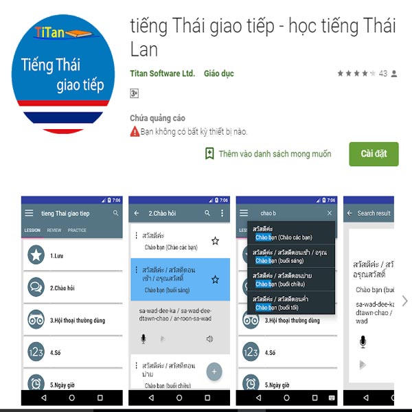 cài phần mềm dịch tiếng Thái