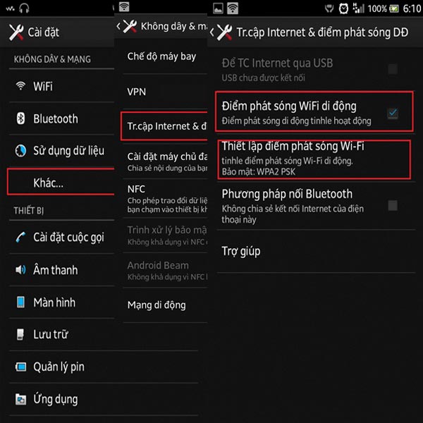 Phát wifi từ điện thoại cho android