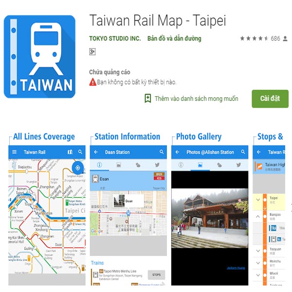 bản đồ ga tàu Đài Loan