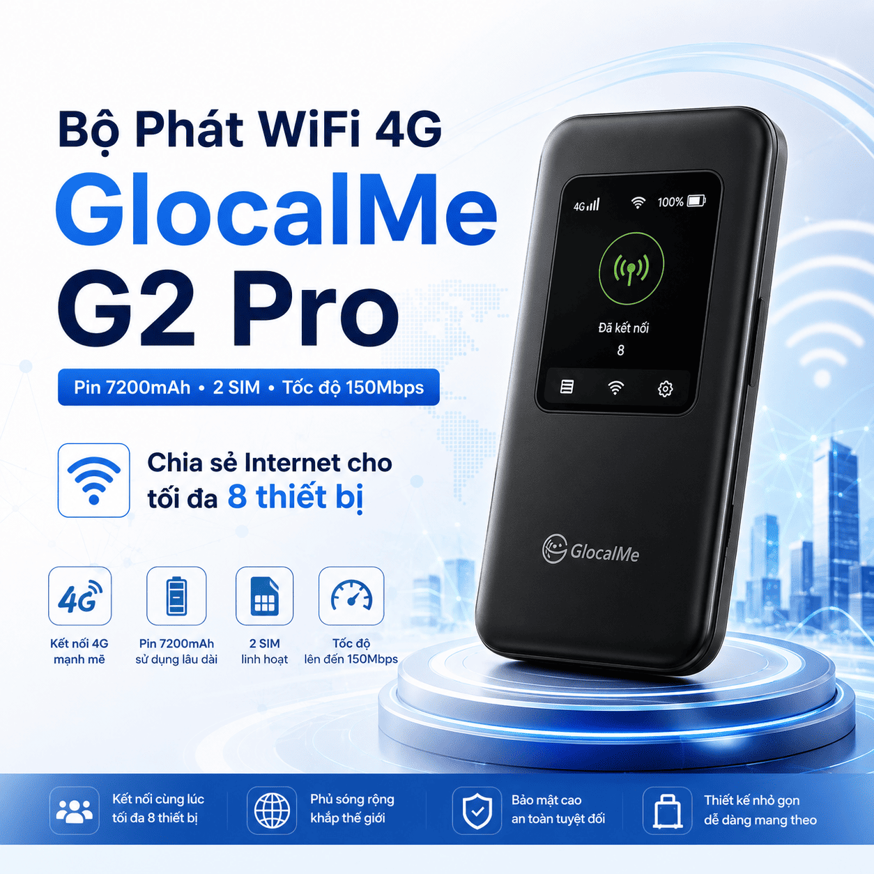 bộ phát WiFi 4G GlocalMe G2 Pro