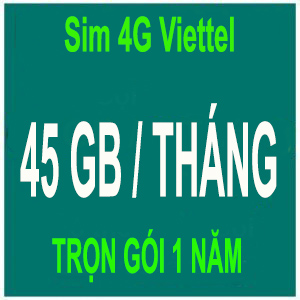 Sim 4G Viettel 45GB/tháng Dung Lượng Tốc Độ Cao, Trọn Gói 1 Năm